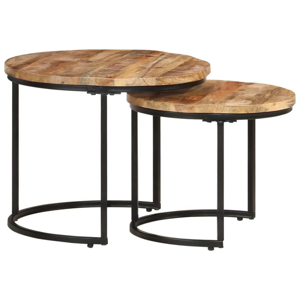 Tables gigognes 2 pcs Bois de manguier brut - XIOS