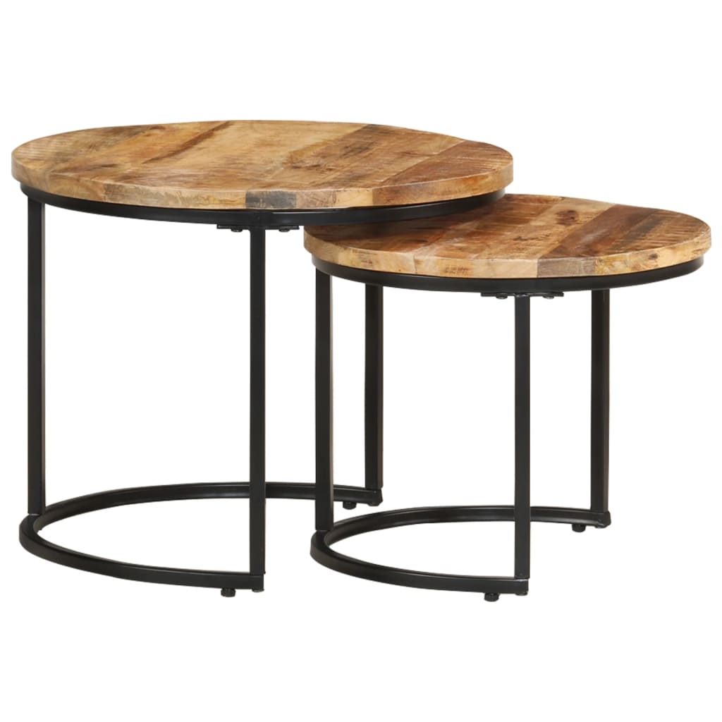 Tables gigognes 2 pcs Bois de manguier brut - XIOS