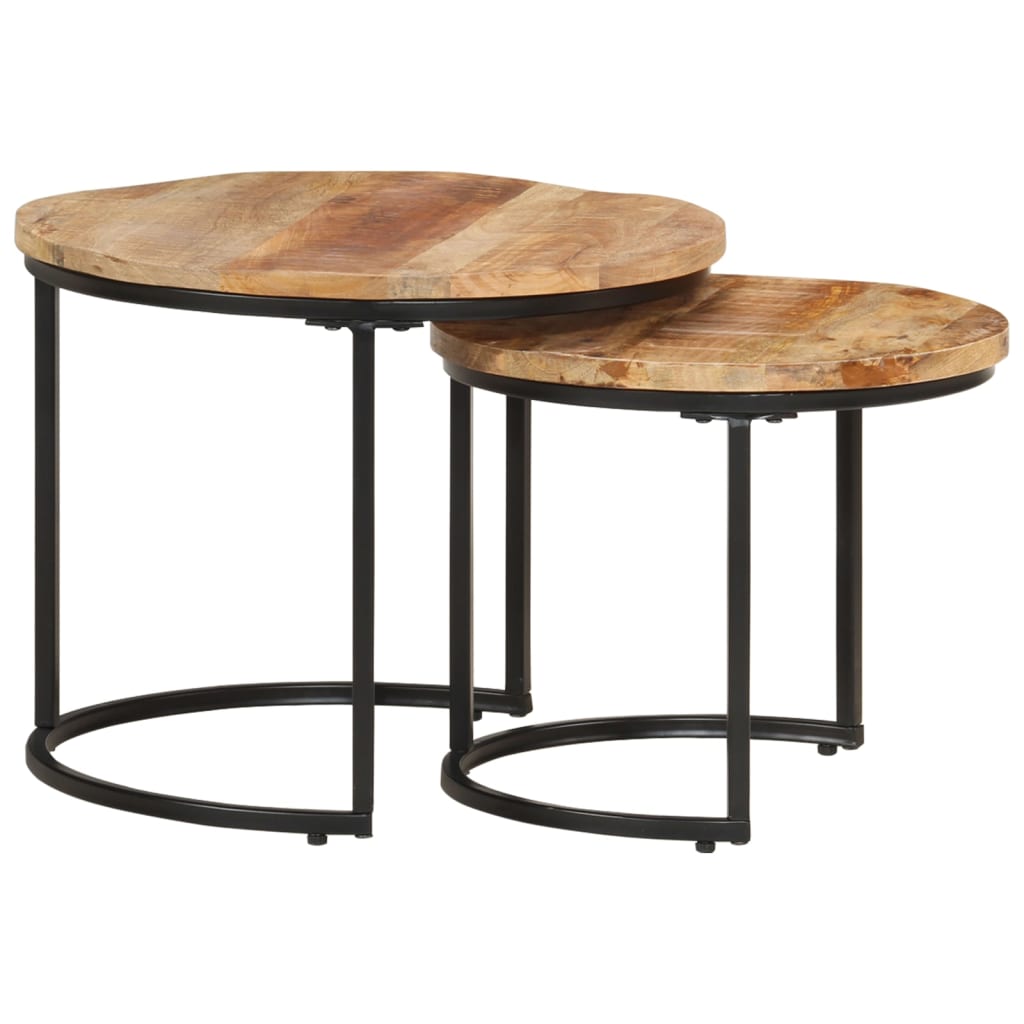 Tables gigognes 2 pcs Bois de manguier brut - XIOS