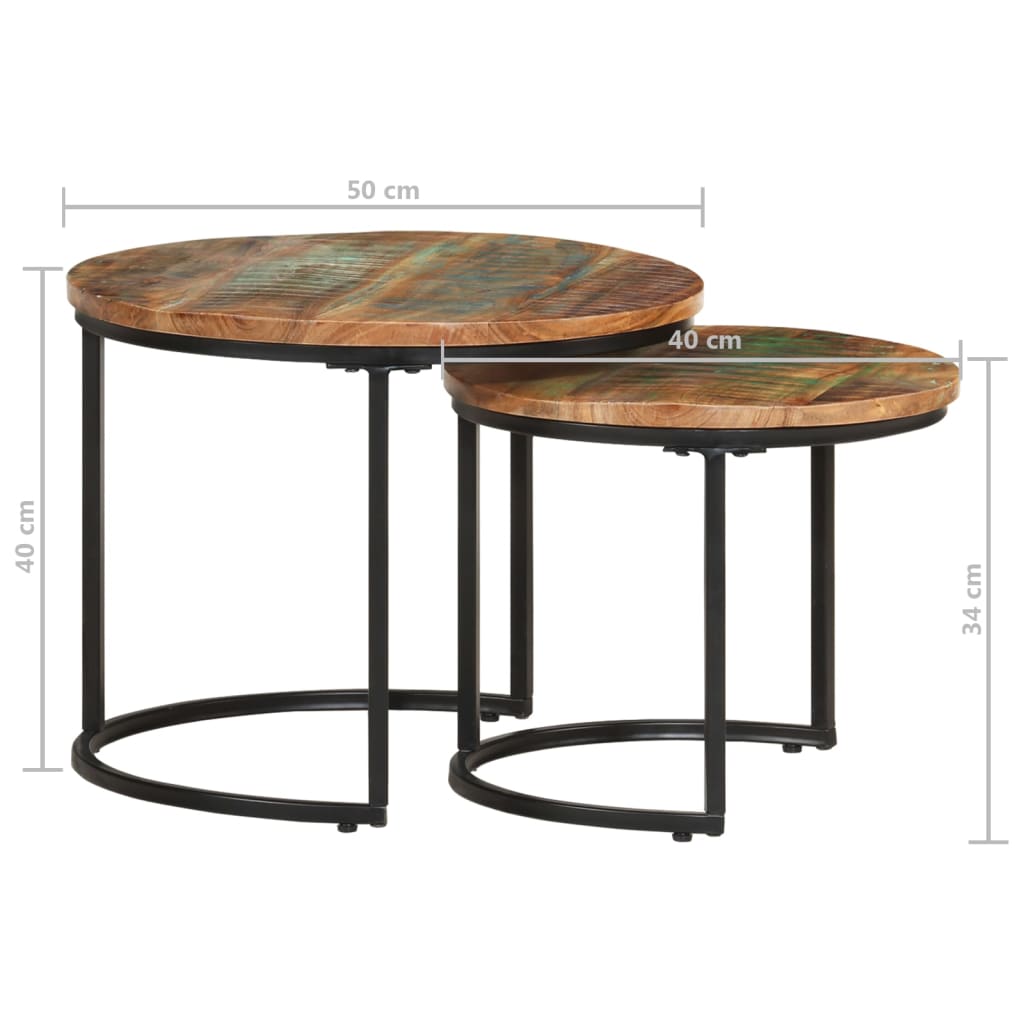 Tables gigognes 2 pcs Bois de récupération massif - XIOS