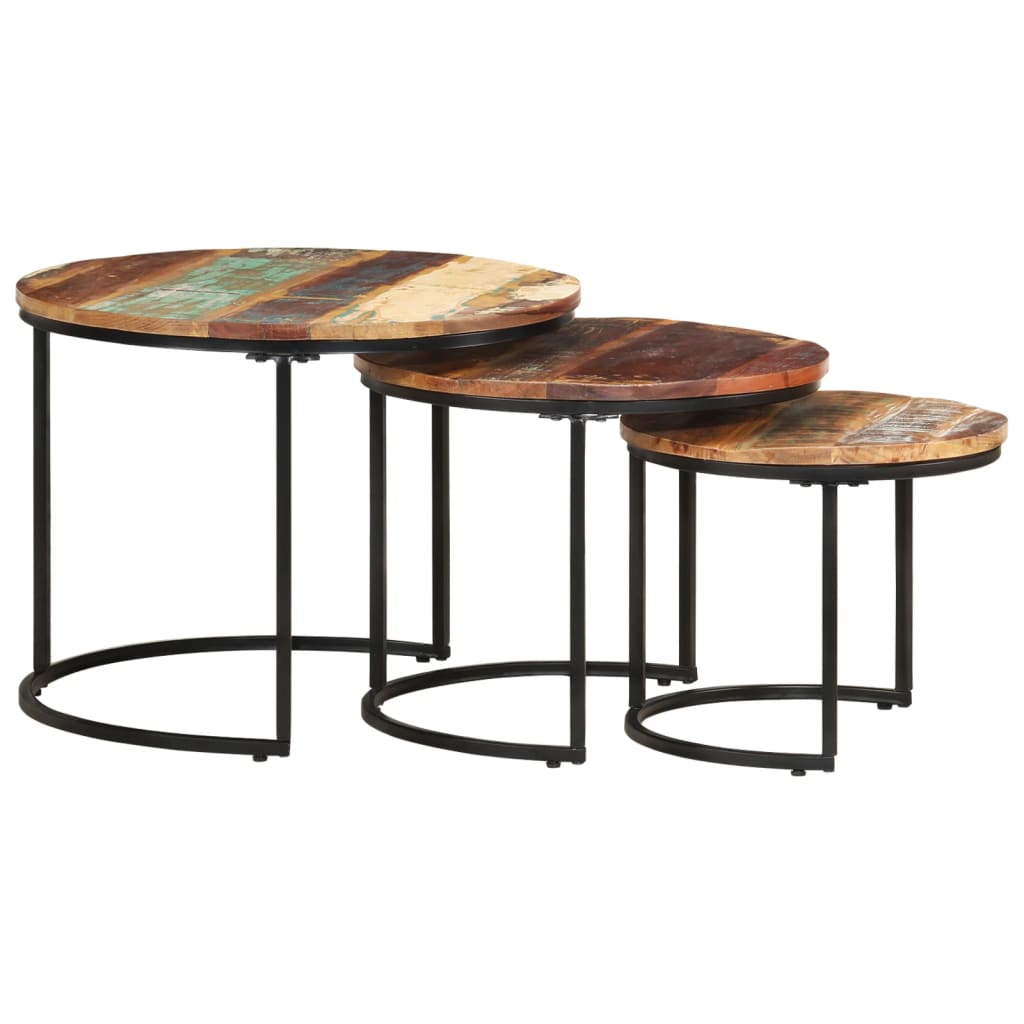 Tables gigognes 3 pcs Bois de récupération massif - XIOS