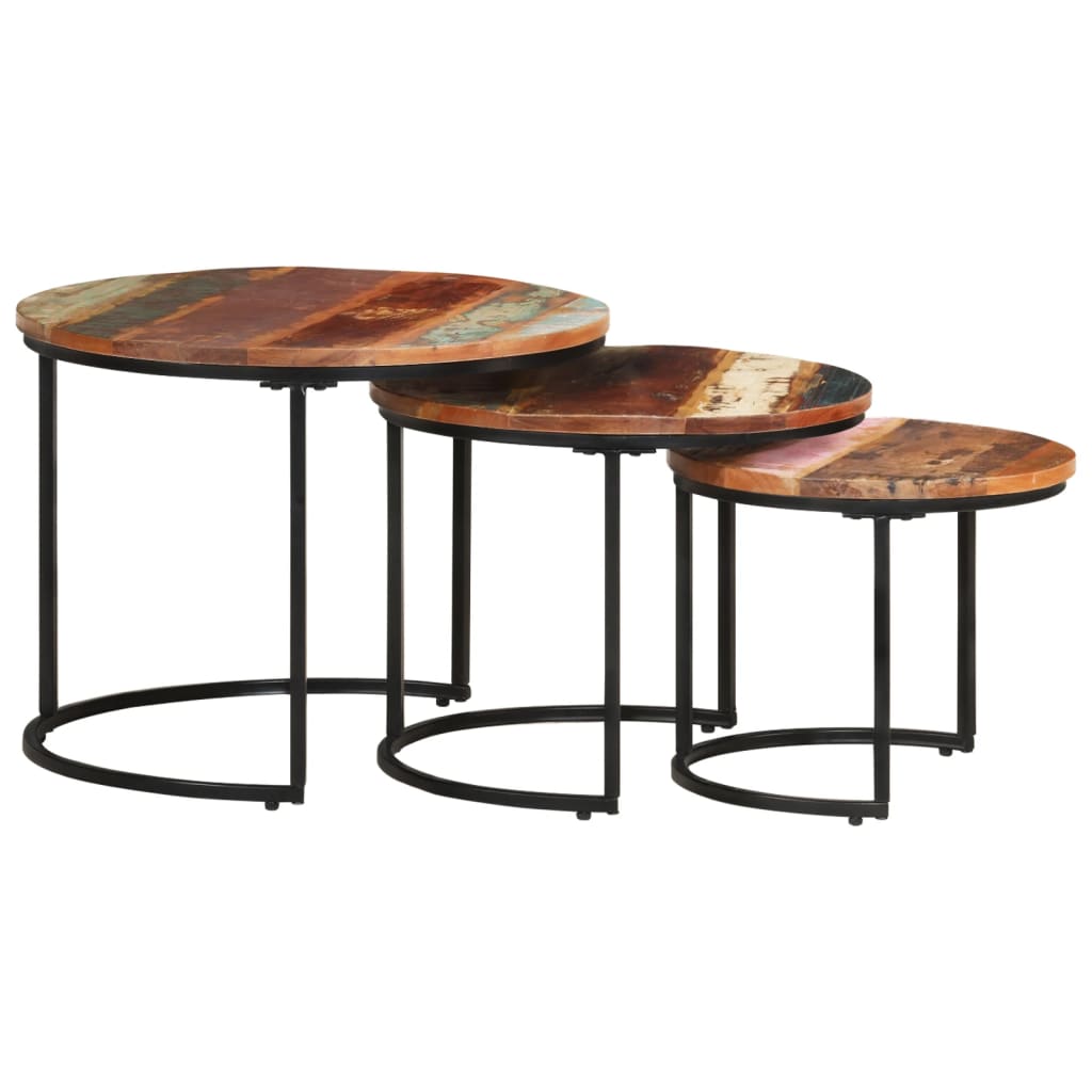 Tables gigognes 3 pcs Bois de récupération massif - XIOS