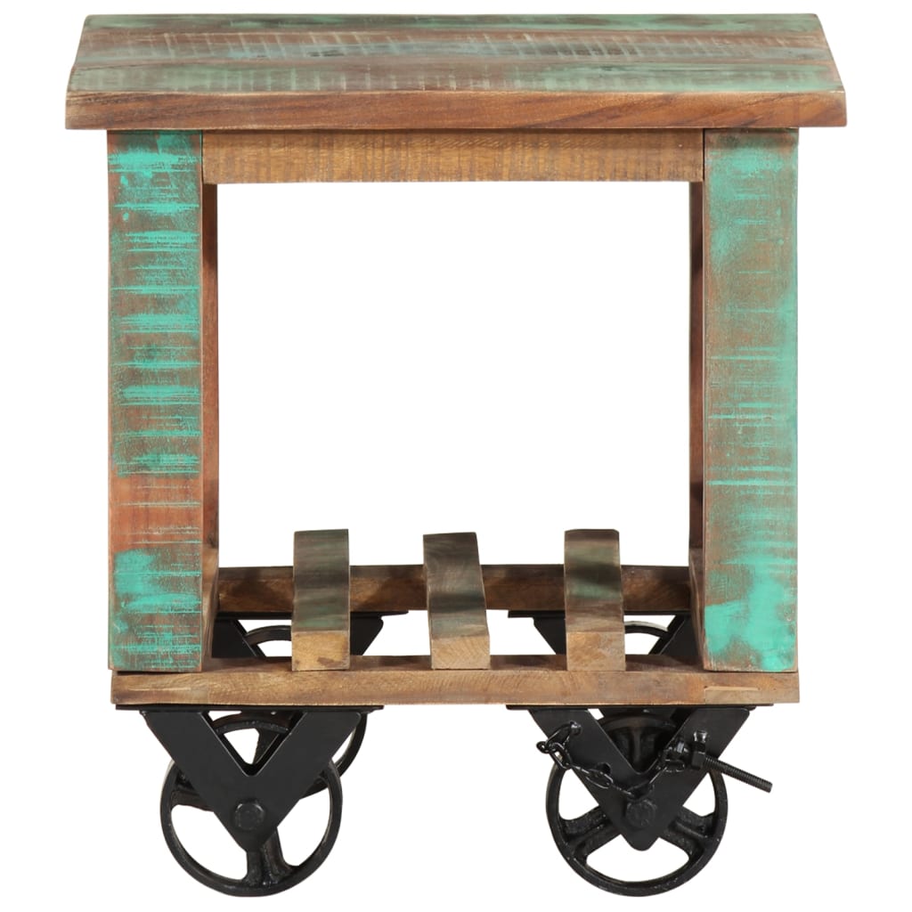 Table d'appoint avec roulettes 40x40x42 cm Bois de récupération - XIOS