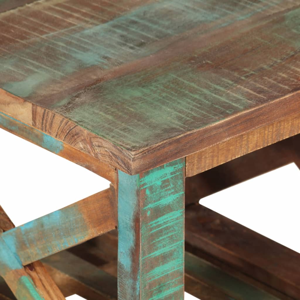 Table d'appoint avec roulettes 40x40x42 cm Bois de récupération - XIOS