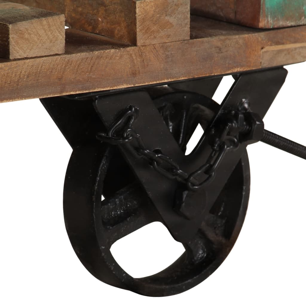 Table d'appoint avec roulettes 40x40x42 cm Bois de récupération - XIOS