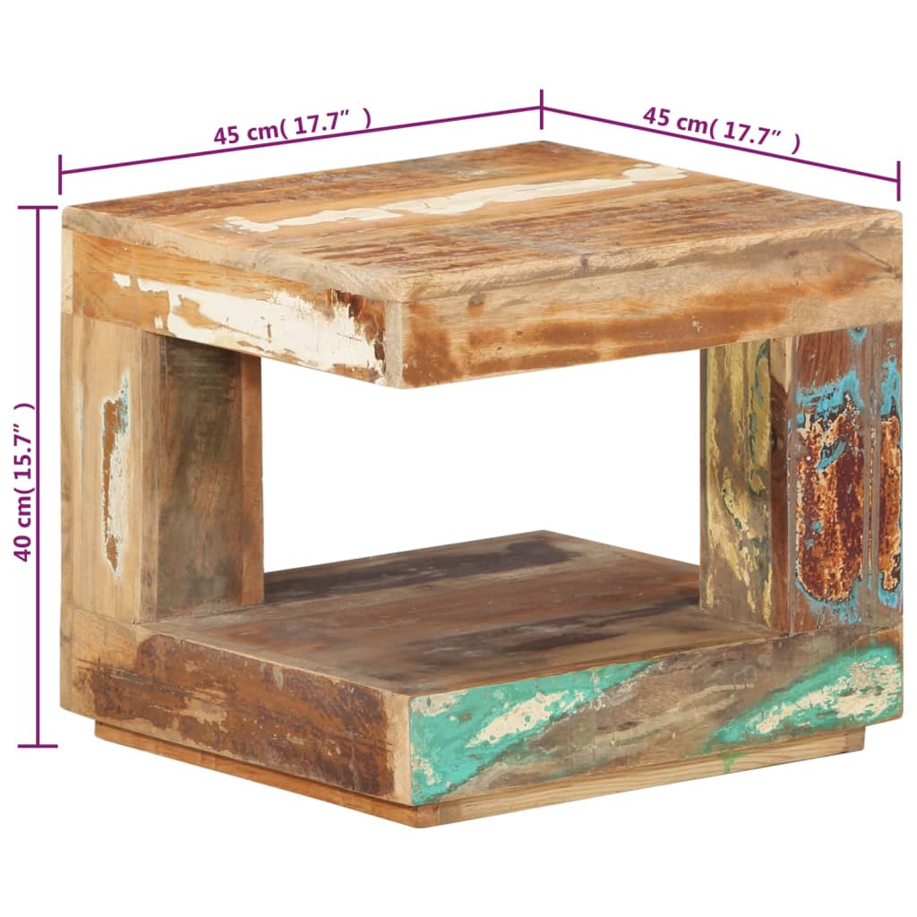 Table basse 45x45x40 cm Bois de récupération massif - XIOS