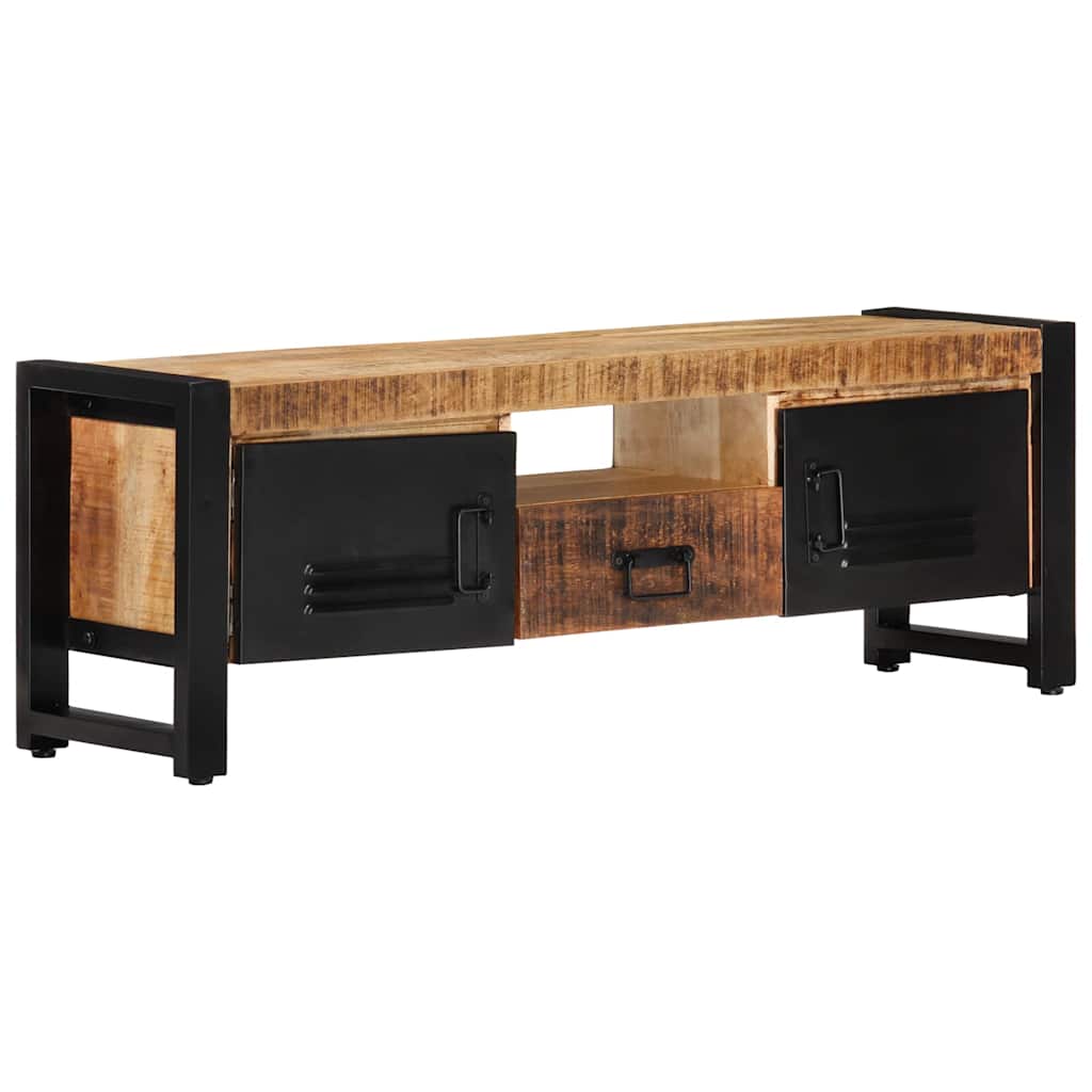 Meuble TV 120x30x40 cm Bois massif de manguier - XIOS