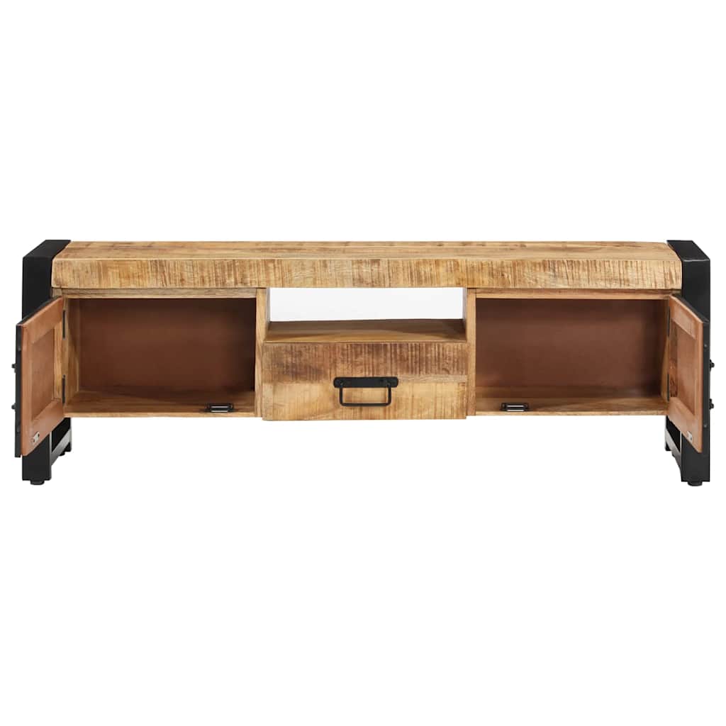 Meuble TV 120x30x40 cm Bois massif de manguier - XIOS