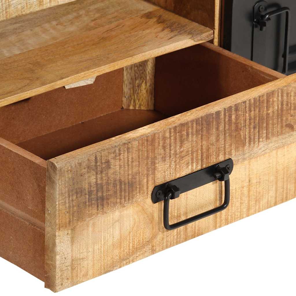 Meuble TV 120x30x40 cm Bois massif de manguier - XIOS