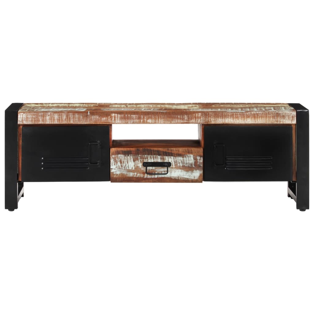 Meuble TV 120x30x40 cm Bois massif de récupération - XIOS