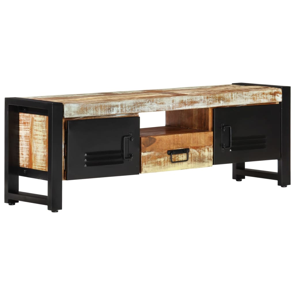 Meuble TV 120x30x40 cm Bois massif de récupération - XIOS