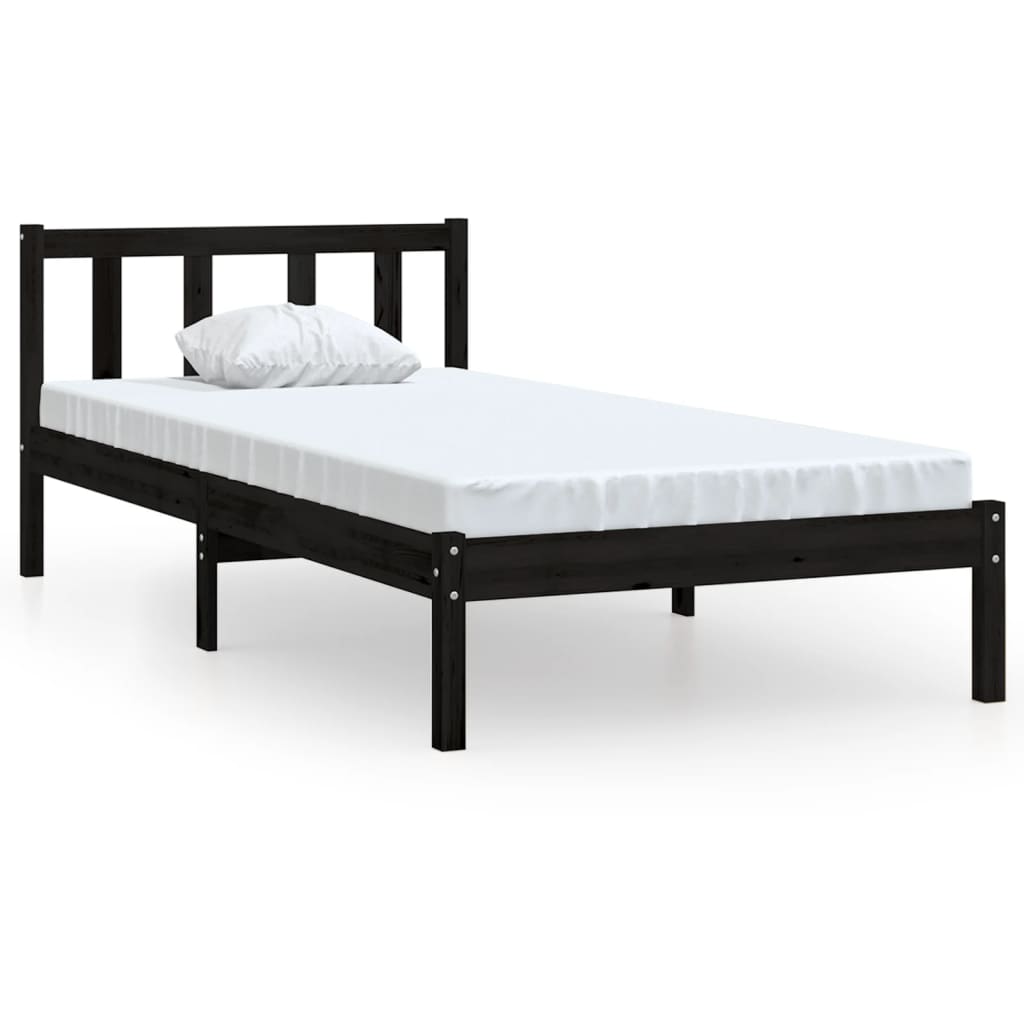 Cadre de lit sans matelas noir bois massif - XIOS