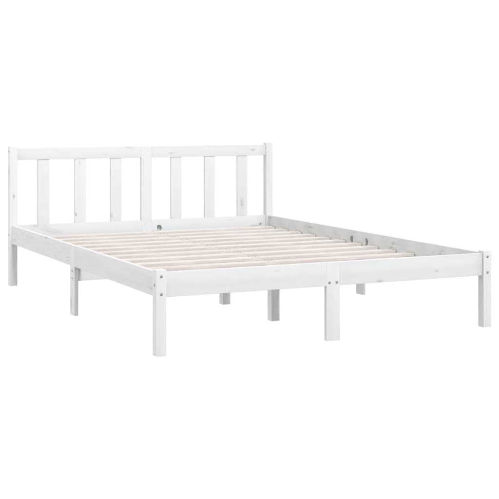 Cadre de lit sans matelas blanc bois de pin massif - XIOS