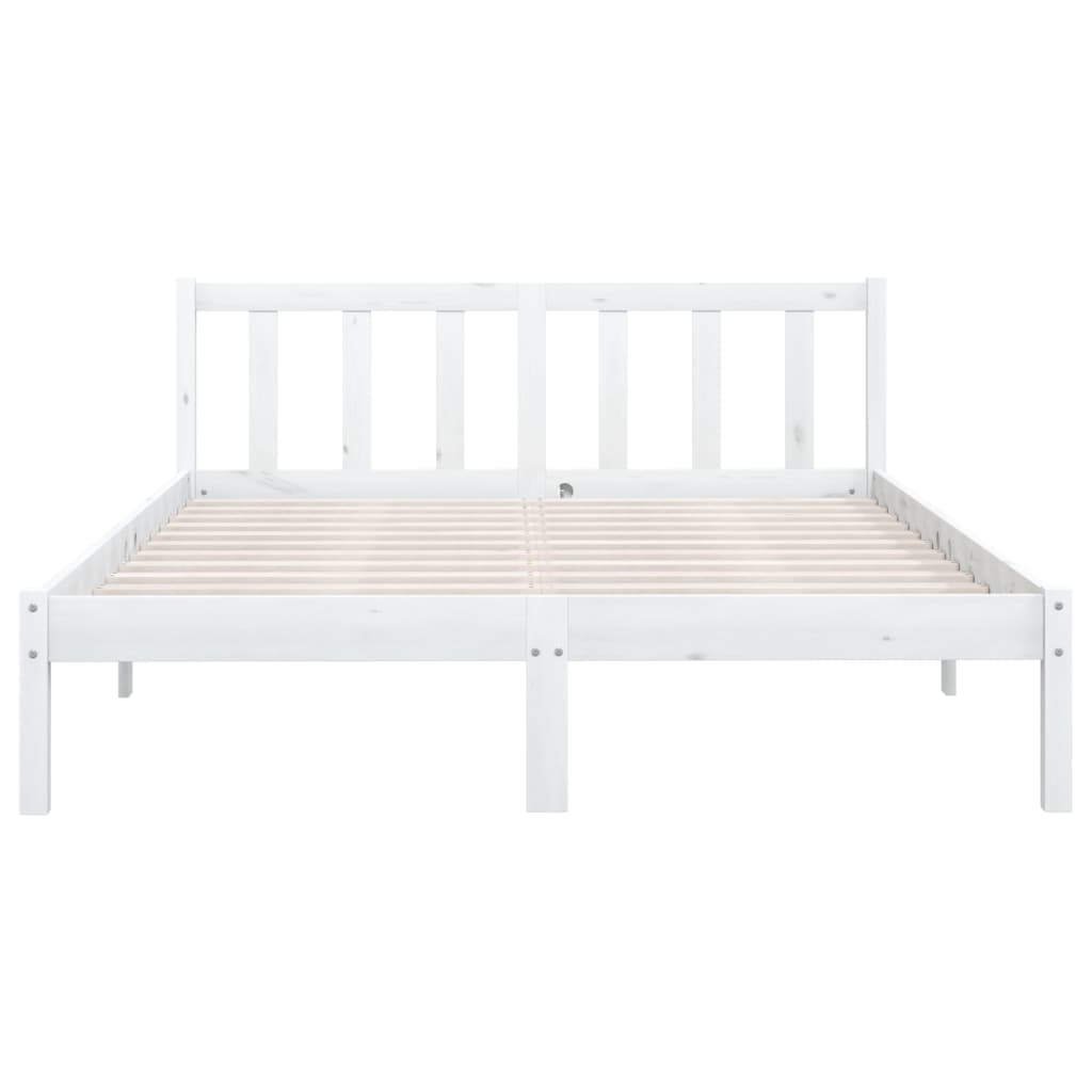 Cadre de lit sans matelas blanc bois de pin massif - XIOS