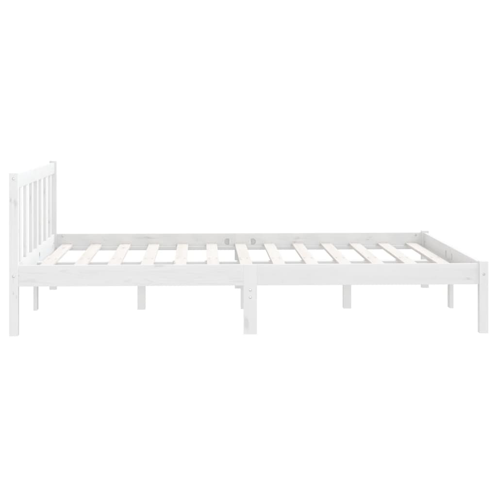 Cadre de lit sans matelas blanc bois de pin massif - XIOS