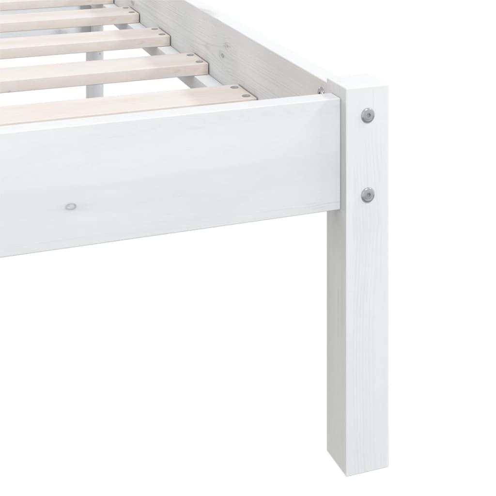 Cadre de lit sans matelas blanc bois de pin massif - XIOS