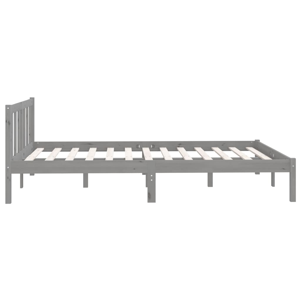 Cadre de lit sans matelas gris bois de pin massif - XIOS