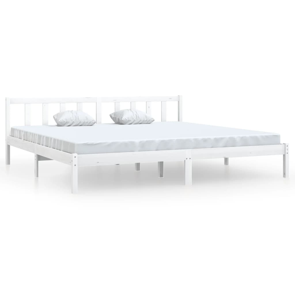 Cadre de lit sans matelas blanc bois massif - XIOS