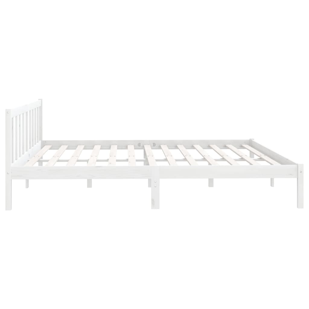 Cadre de lit sans matelas blanc bois massif - XIOS