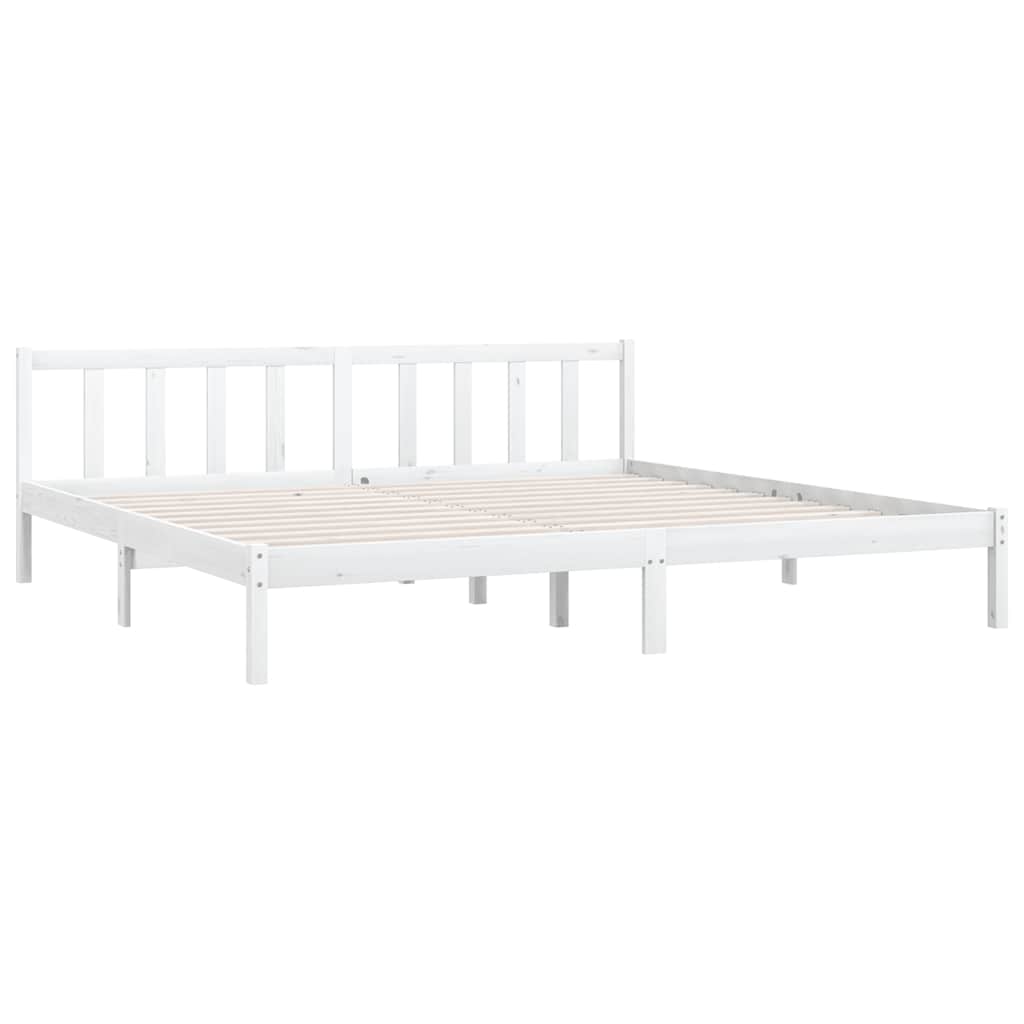 Cadre de lit sans matelas blanc bois massif 200x200 cm - XIOS