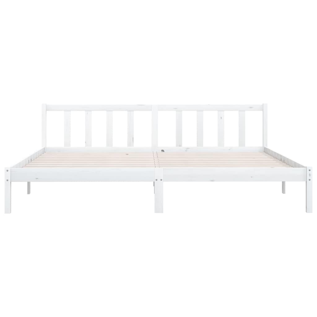 Cadre de lit sans matelas blanc bois massif 200x200 cm - XIOS