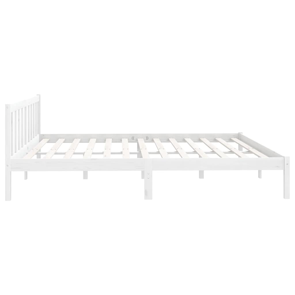 Cadre de lit sans matelas blanc bois massif 200x200 cm - XIOS