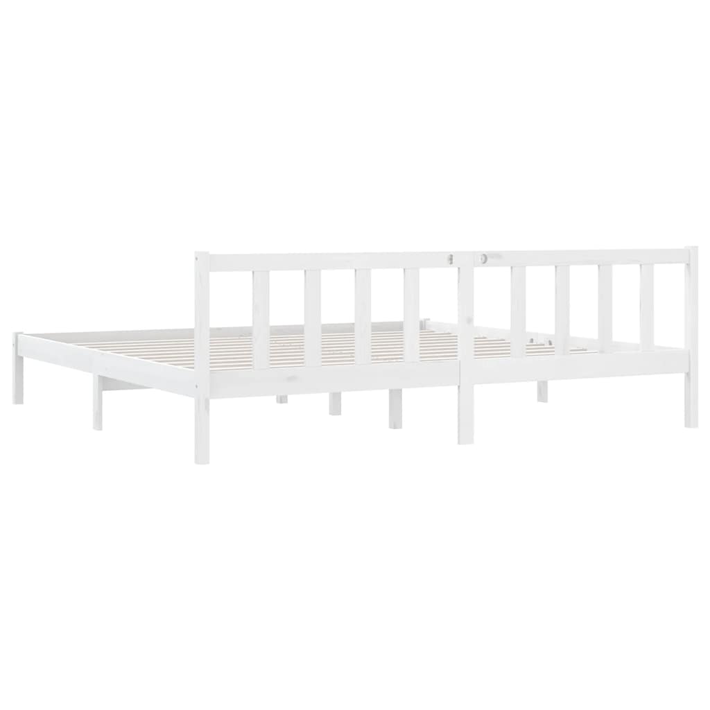 Cadre de lit sans matelas blanc bois massif 200x200 cm - XIOS