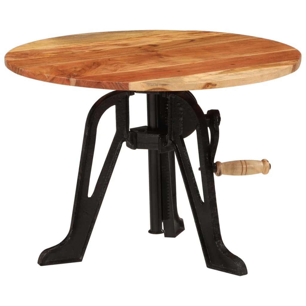 Table d'appoint 60x(42-62) cm Bois massif d'acacia et fonte - XIOS