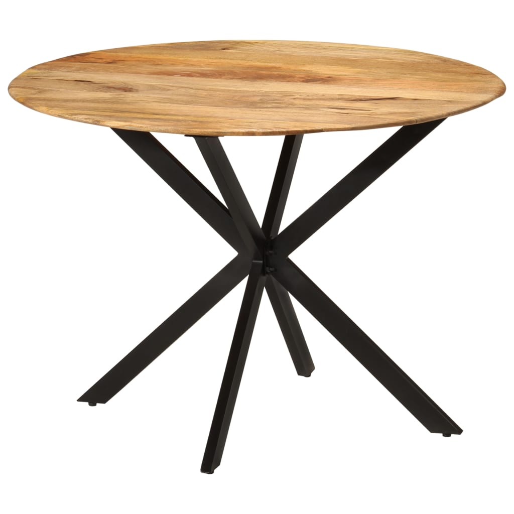 Table à dîner Ø110x78 cm Bois de manguier massif et acier - XIOS