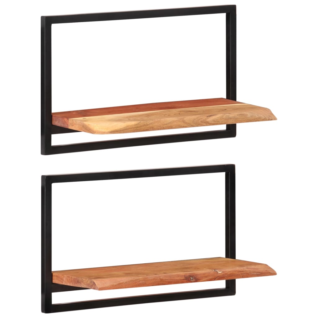 Étagères murales 2 pcs 60x25x35 cm Bois d'acacia et acier - XIOS