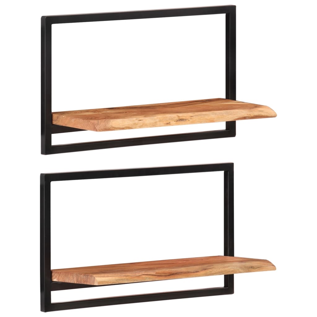 Étagères murales 2 pcs 60x25x35 cm Bois d'acacia et acier - XIOS