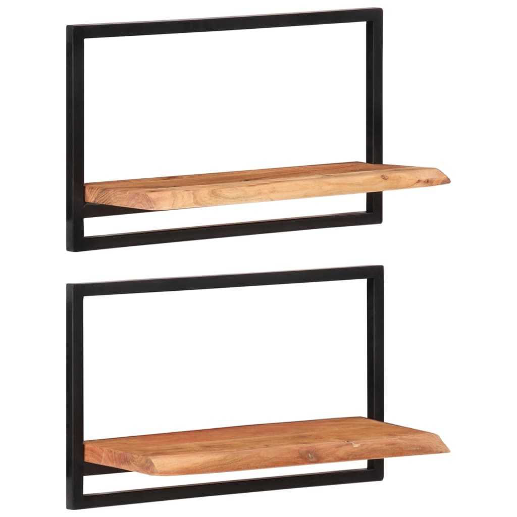 Étagères murales 2 pcs 60x25x35 cm Bois d'acacia et acier - XIOS