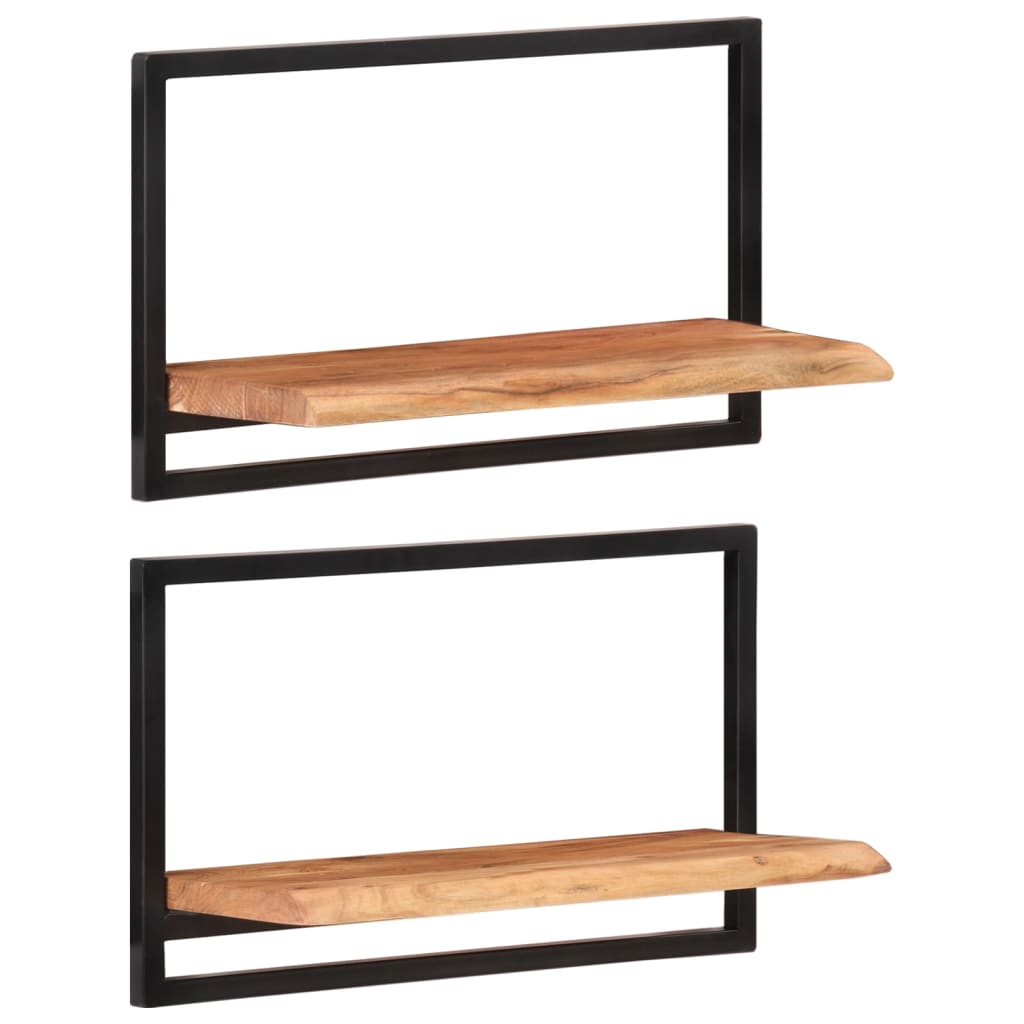 Étagères murales 2 pcs 60x25x35 cm Bois d'acacia et acier - XIOS
