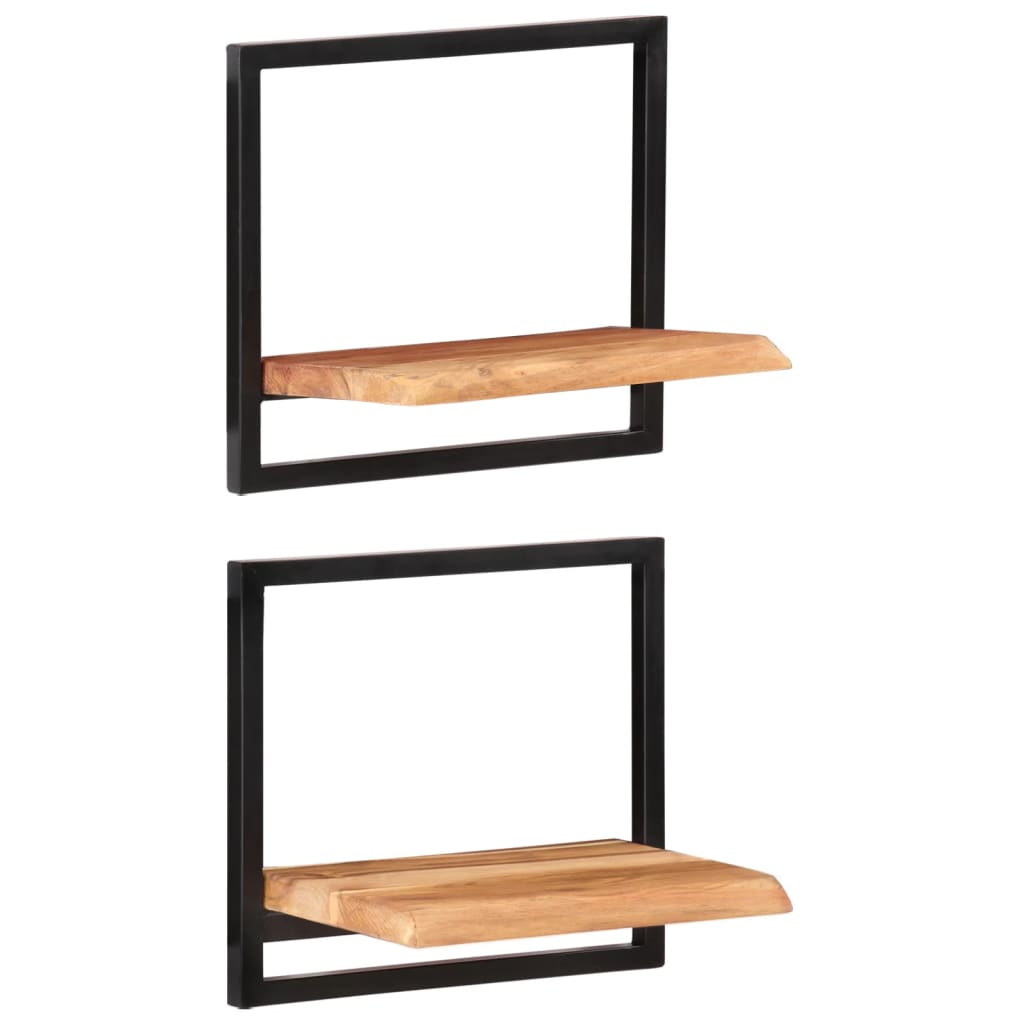 Étagères murales 2 pcs 40x24x35 cm Bois d'acacia et acier - XIOS