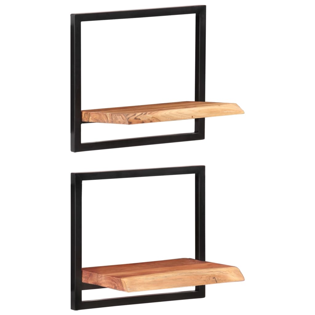 Étagères murales 2 pcs 40x24x35 cm Bois d'acacia et acier - XIOS