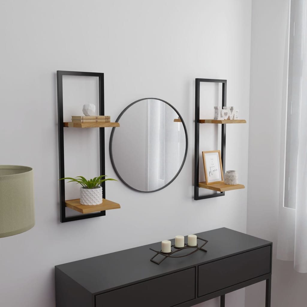 Étagères murales 2 pcs 25x25x75 cm Bois d'acacia et acier - XIOS