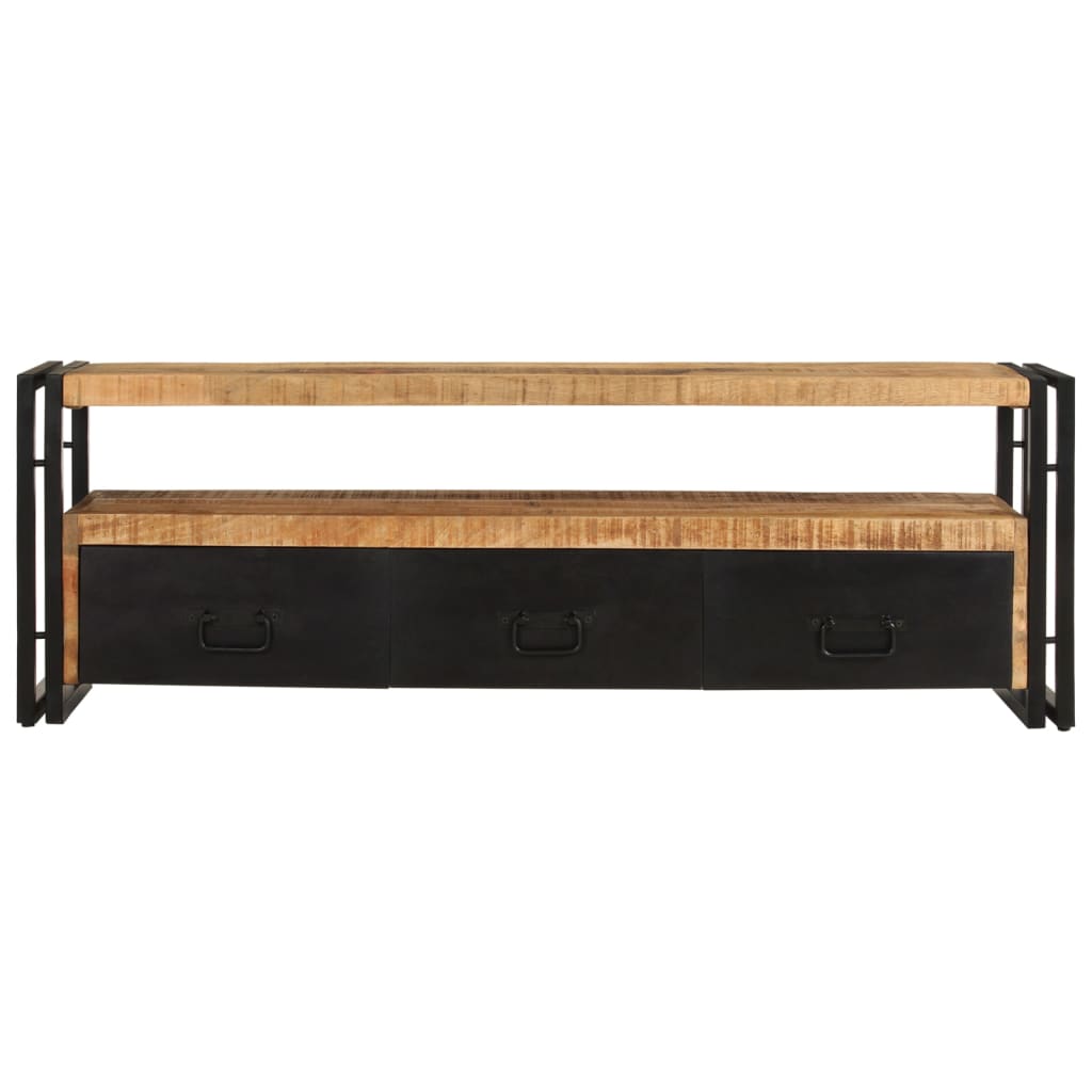 Meuble TV 120x30x40 cm Bois massif de manguier - XIOS