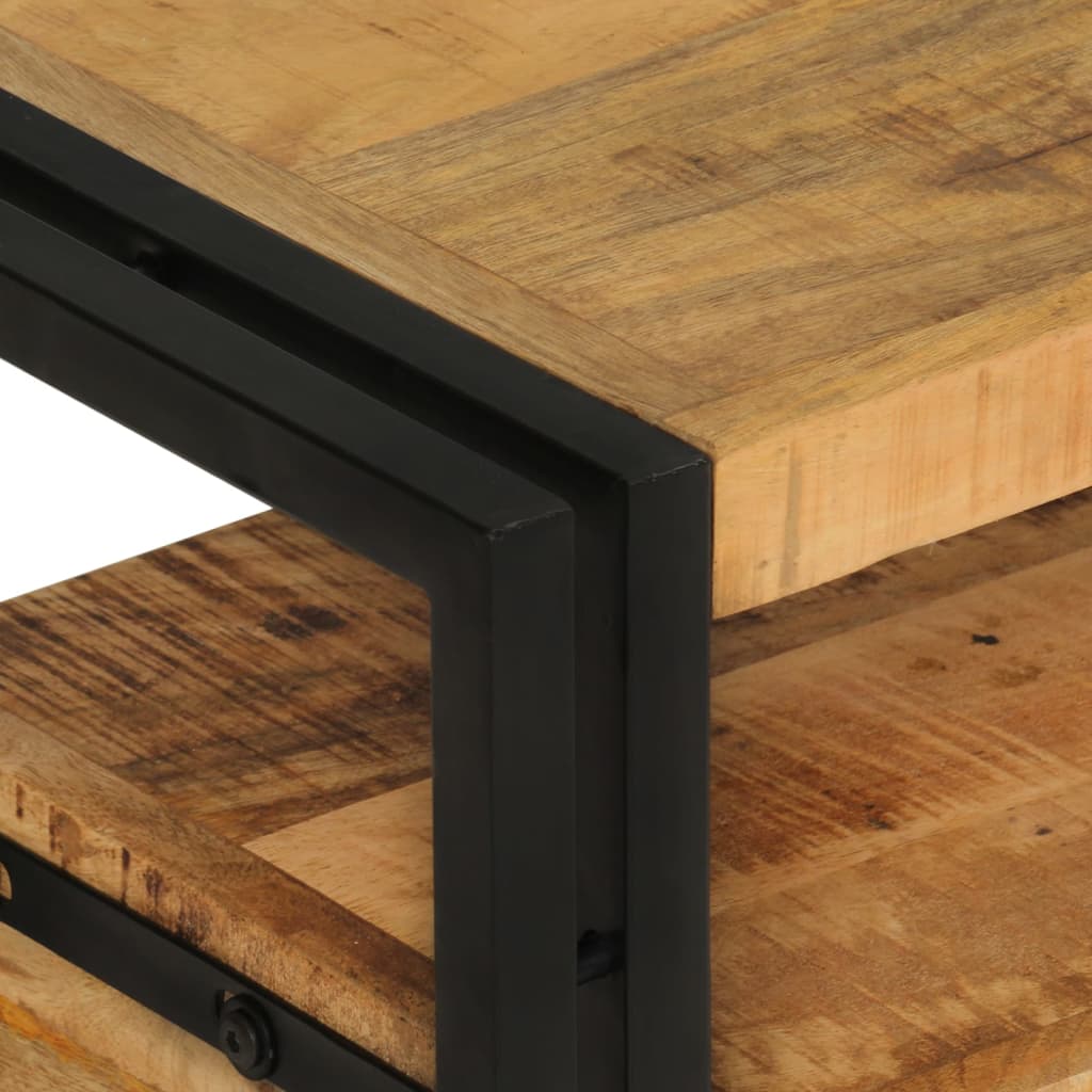 Meuble TV 120x30x40 cm Bois massif de manguier - XIOS