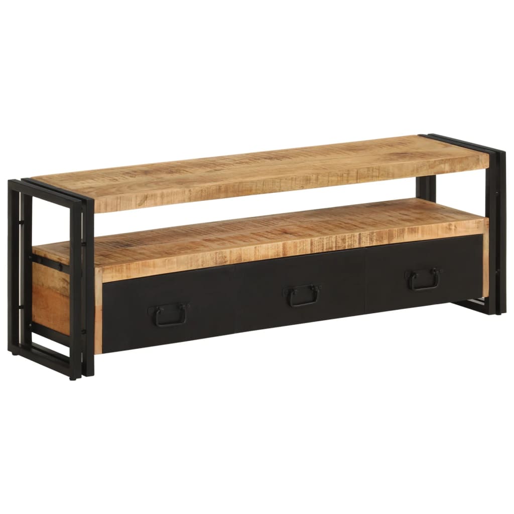 Meuble TV 120x30x40 cm Bois massif de manguier - XIOS