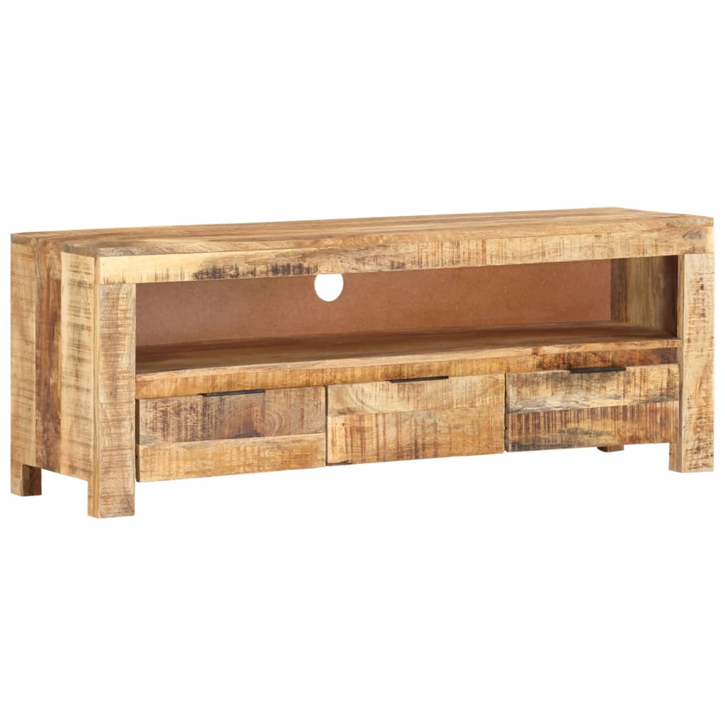 Meuble TV 110x30x40 cm Bois de manguier brut - XIOS