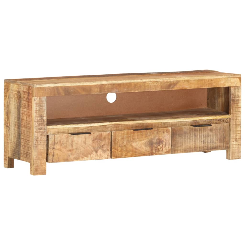 Meuble TV 110x30x40 cm Bois de manguier brut - XIOS