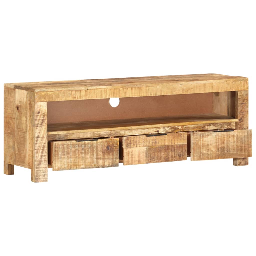 Meuble TV 110x30x40 cm Bois de manguier brut - XIOS