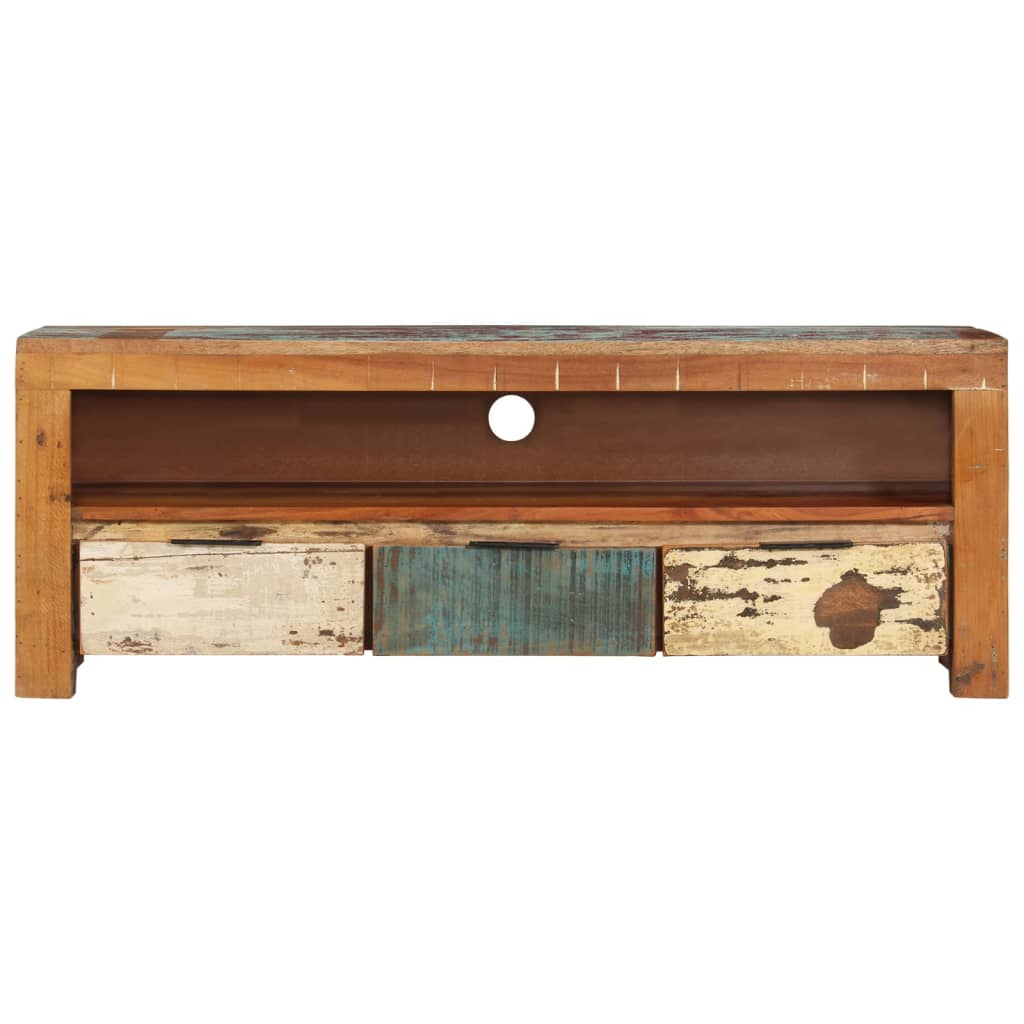 Meuble TV 110x30x40 cm Bois de récupération massif - XIOS