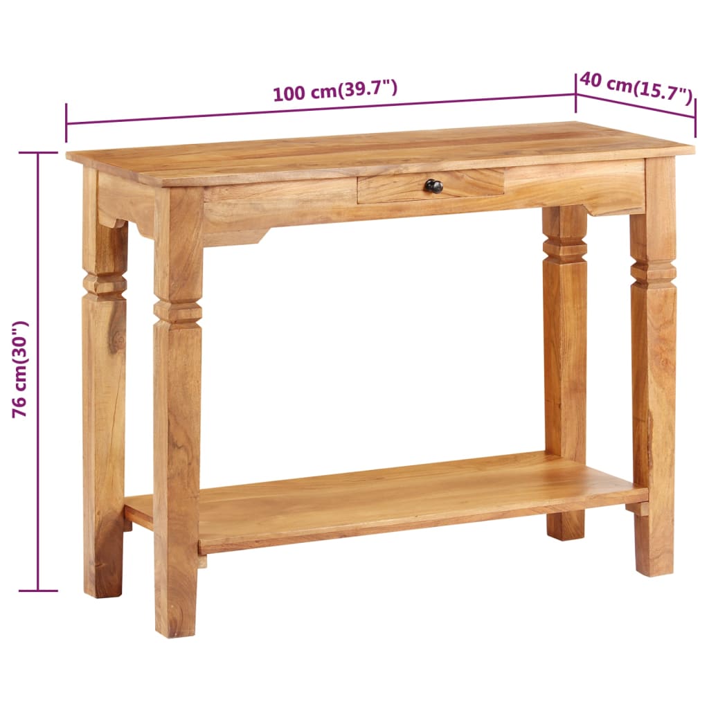 Table console 100x40x76 cm Bois d'acacia massif - XIOS