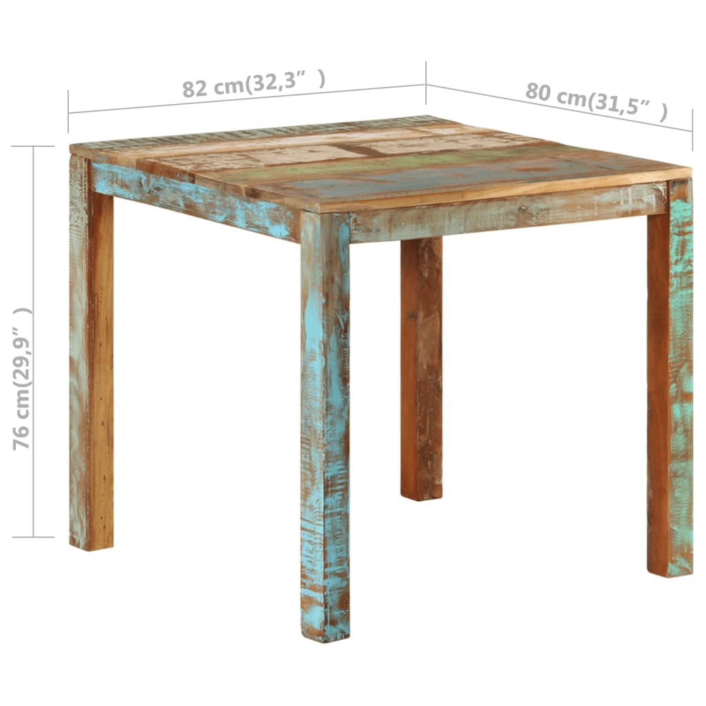 Table à manger 82x80x76 cm Bois de récupération massif - XIOS