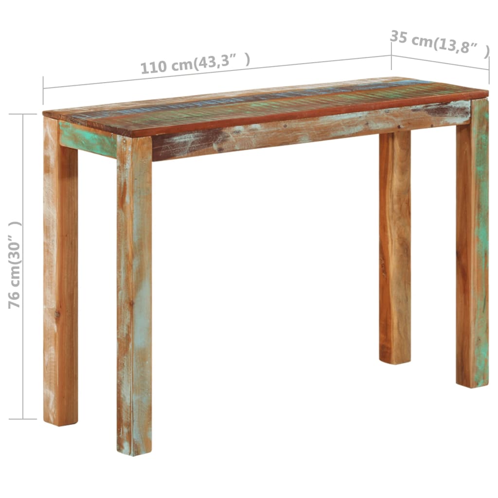 Table console 110x35x76 cm Bois de récupération massif - XIOS