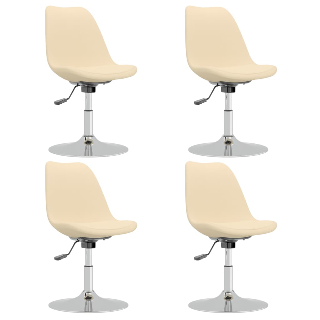 Chaises pivotantes à manger lot de 4 Crème Tissu - XIOS