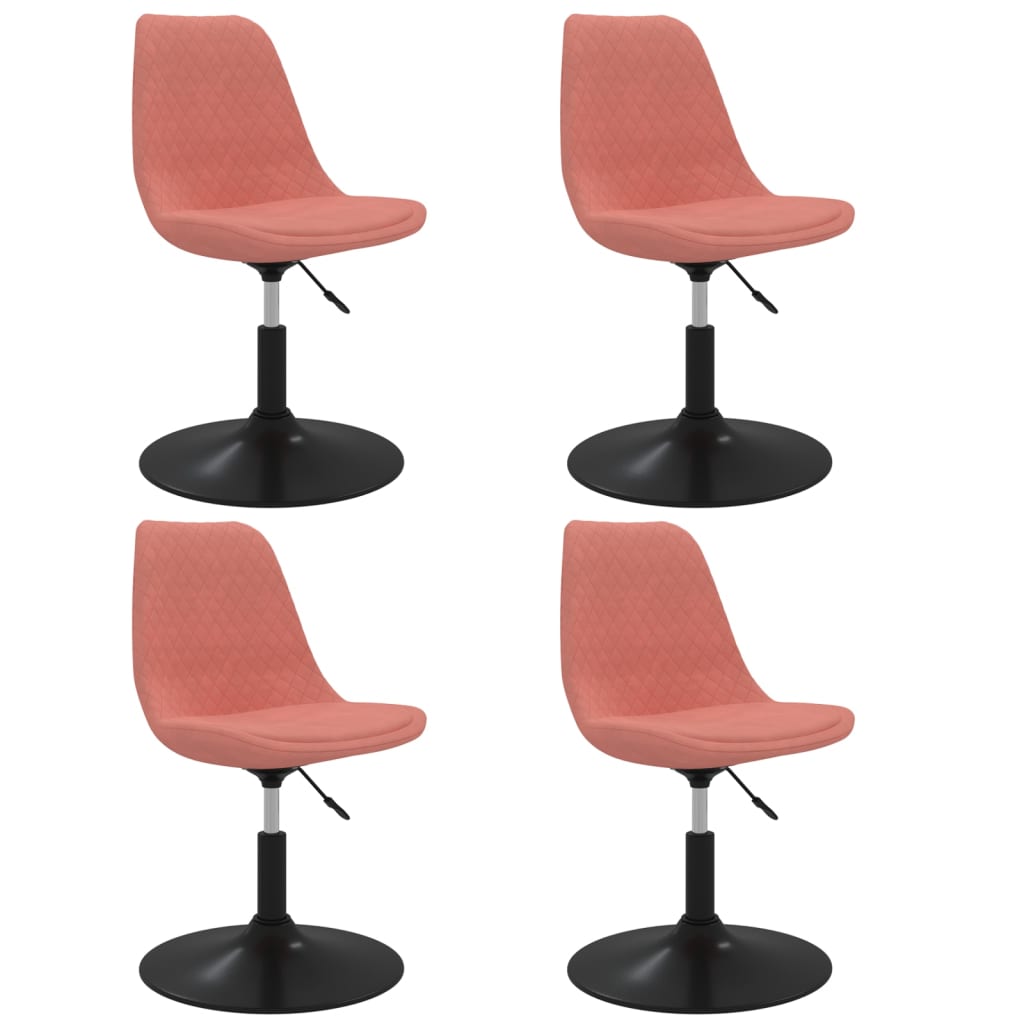 Chaises à manger pivotantes lot de 4 Rose Velours - XIOS