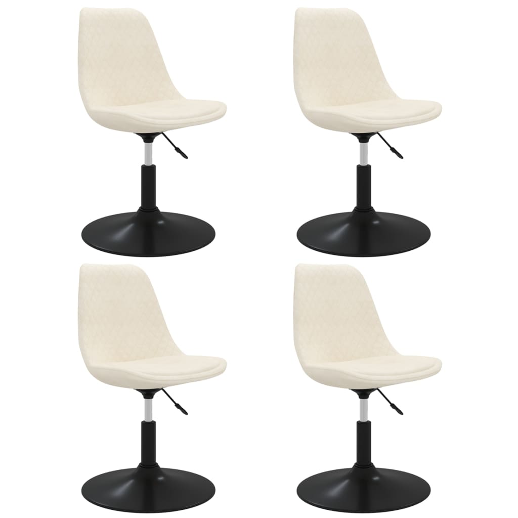 Chaises à manger pivotantes lot de 4 Crème Velours - XIOS