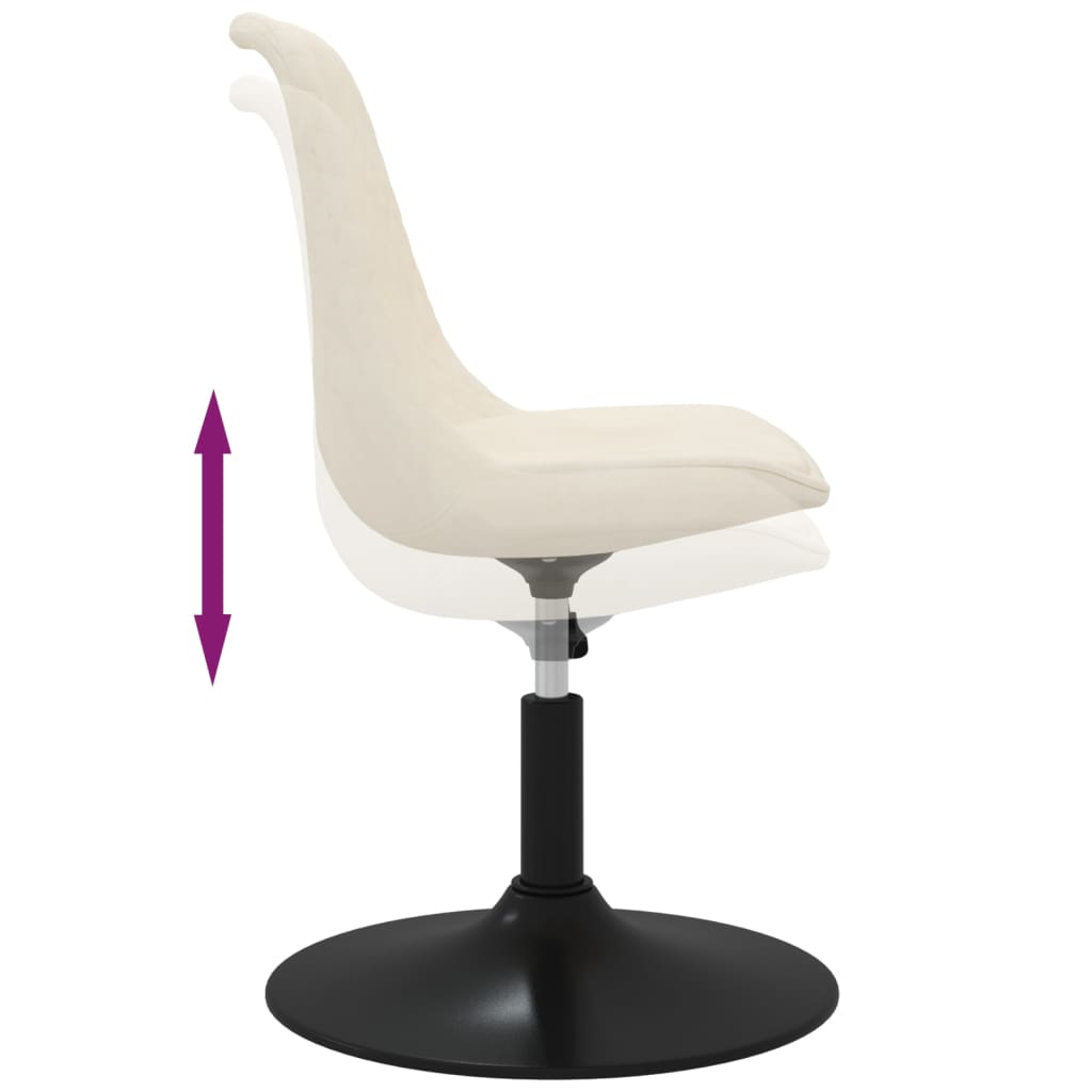Chaises à manger pivotantes lot de 4 Crème Velours - XIOS